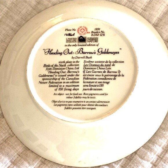 Heading Out: Barrow’s Goldeneyes Vintage Collectors Plate - Picture 3 of 3